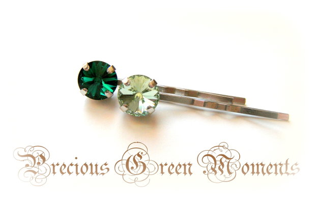 PRECIOUS GREEN MOMENTS - SET DOUA AGRAFE DE PAR
