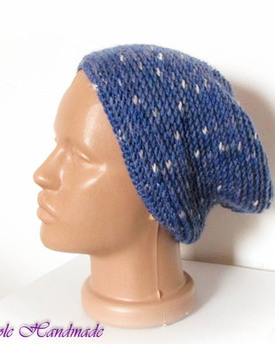 Caciula unisex crosetata Valuri albastre