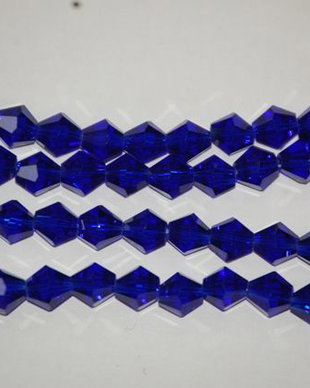 LMS606 - margele sticla albastre biconice 6 mm