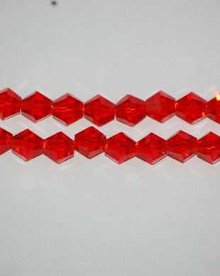 LMS607 - margele sticla rosii biconice 6 mm