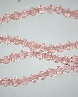 LMS609 - margele sticla roz biconice 6 mm