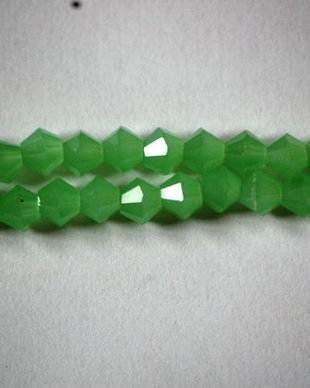 LMS612 - margele sticla verde mat biconice 6 mm