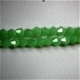 LMS612 - margele sticla verde mat biconice 6 mm