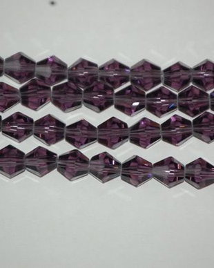 LMS614 - margele sticla mov biconice 6 mm