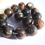 Agate fatetate 16 mm maron-negru-alb