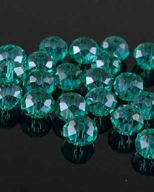 C632 Cristal fatetat 8x6mm nuanta verde-albastru