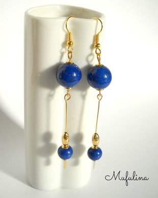 Cercei lungi cu lapis lazuli