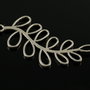 N674 Charms/conector frunza argintiu antic 25x55mm
