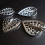 1b Charm placat argint filigranat Frunza  20 x 15 mm (SRG0 28)