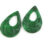 3024 - 2 buc Pandantiv charm jad verde 39x25mm