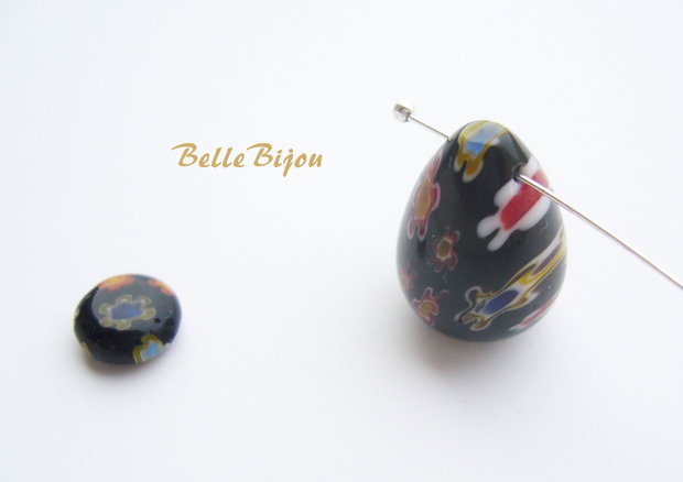 Pereche de margele Millefiori