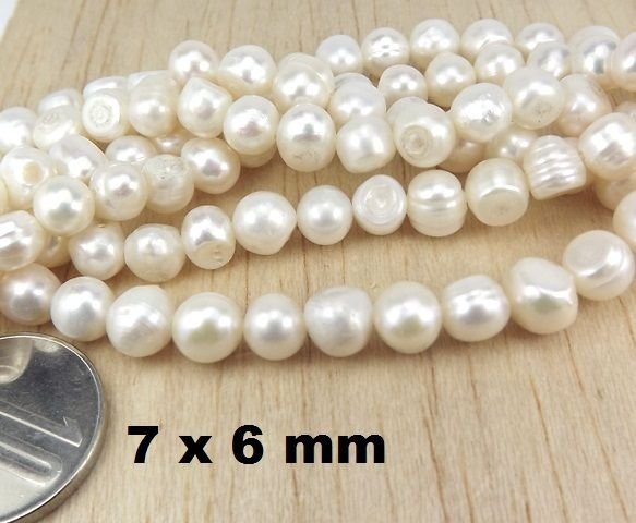 Perle de cultura, 7 x 6 mm