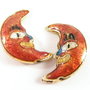 3047 - 2 buc Margele Cloisonne semiluna 21x14x5m