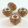 3055 - Margele pandora cu rhinestones 14-15x9mm