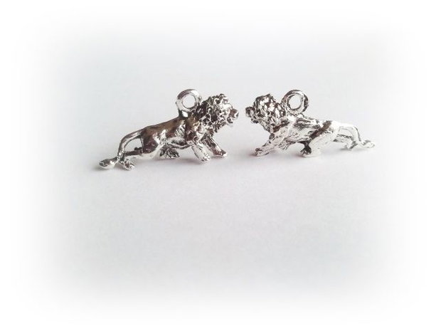 1b charm 3D placat argint '' leu '' 21x14mm