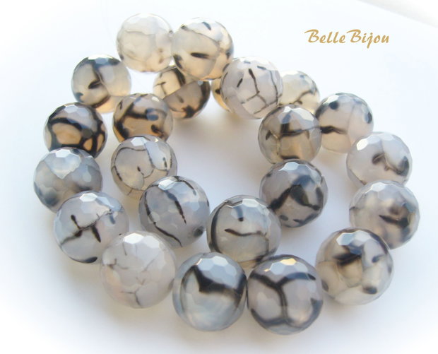 Agate dragon veins fatetate 16 mm