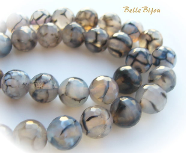 Agate dragon veins fatetate 10 mm