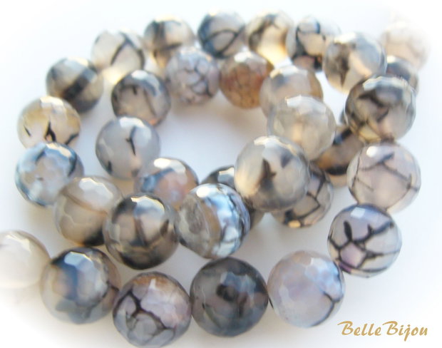 Agate dragon veins fatetate 10 mm