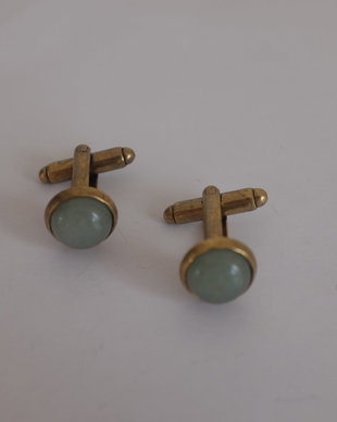 BUTONI DE BRONZ CU AVENTURIN VERDE