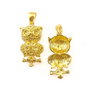 Pandantiv bufnita, auriu, 38x19 mm (cod 11-176)