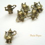 Ceainic 3D finisaj bronz 19x15x6 mm
