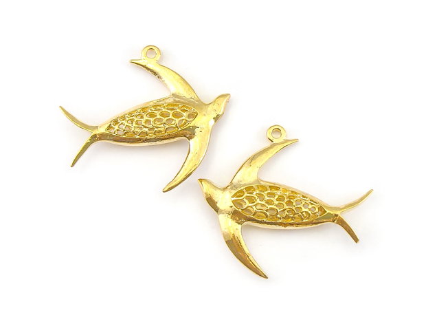 Pandantiv pasare, auriu, 40x36,5 mm (cod 11-179)