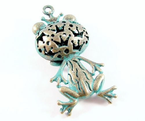 3144 - Pandantiv 3D broasca bronz verdigris