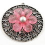 3147 - Pandantiv argintiu antic floare frosted