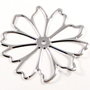 3164 - 2 buc Pandantiv floare argintiu 58mm