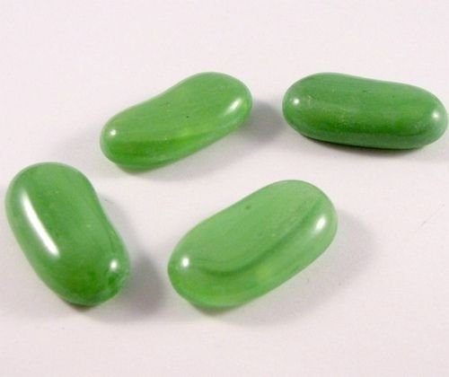 3168 - 4 buc Cabochon sticla verde 22-26x12-14mm