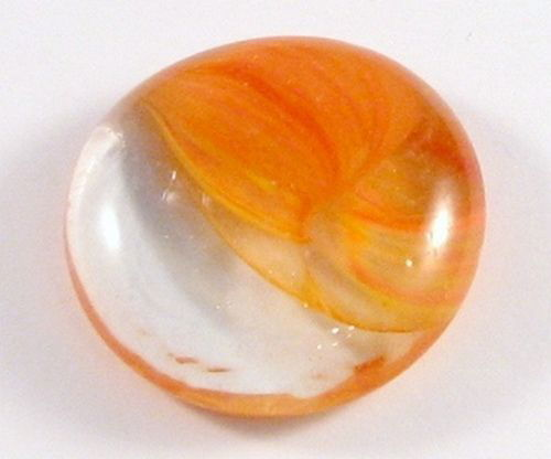 3173 - Cabochon sticla clear si portocaliu 30-35mm