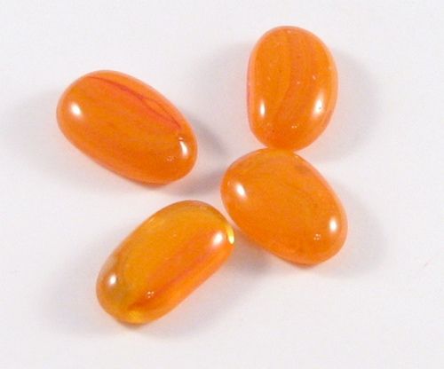 3175 - 4buc Cabochon sticla orange 21-23x13-14mm