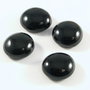 3177 - 4buc Cabochon sticla negru opac 18-20mm