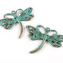 3191 - 2 buc Pandantiv charms libelula verdigris
