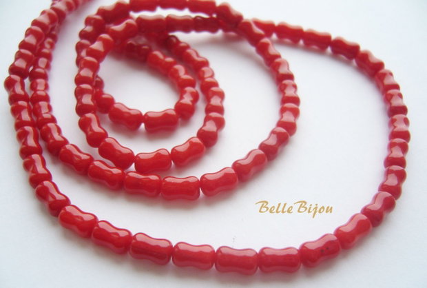 Tubulet din coral rosu aprox 4x5.5 mm