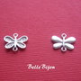 Link din argint rodiat fluturas mic 1.5x9x10.5 mm