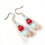 Cercei opalit si howlite rosu 252