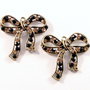 3223 - 2buc Charm cristale sticla topaz negru