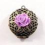 3234 - Pandantiv locket bronz floare rasina
