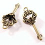 3236 - 4buc Charms, 3D, cheita bronz, 34x14x8mm