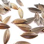 3244 - 50 buc Charms frunze bronz 21x8mm