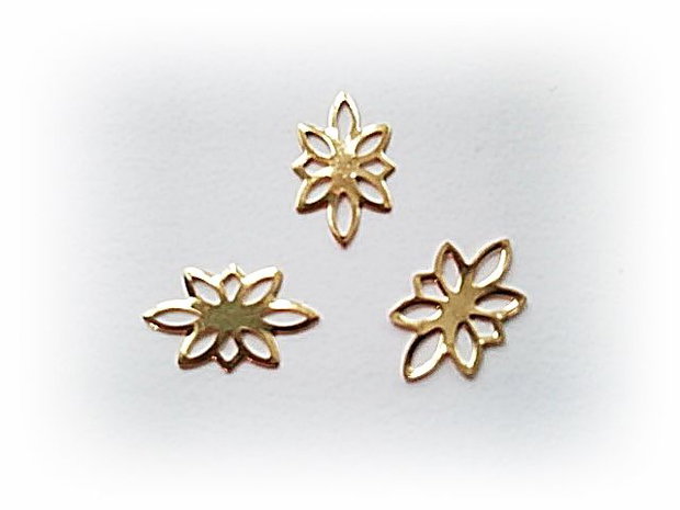 1b Link placat aur " floare '' 14 x 8 mm