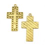 Pandantiv cruciulita, auriu antichizat, 43x26 mm (cod 11-195)