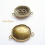 Cuib cu 3 oua, link finisaj bronz 4.5x22x30 mm