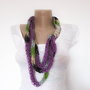 Neckwarmer - colier crosetat circular tuburi Shinny Purle