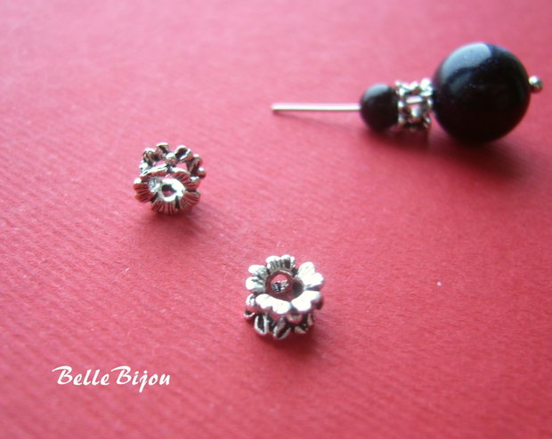 Coronita distantier din argint antichizat INDIA 3.5x6 mm