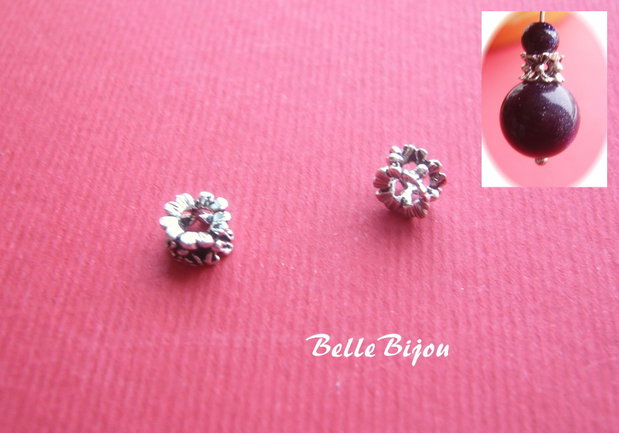 Coronita distantier din argint antichizat INDIA 3.5x6 mm
