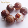 Agate fatetate alb-caramizii aprox 14 mm