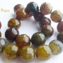 Agate crab fire maron kaki fatetate aprox 10.5 mm