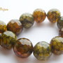 Agate crab fire maron kaki fatetate aprox 12 mm